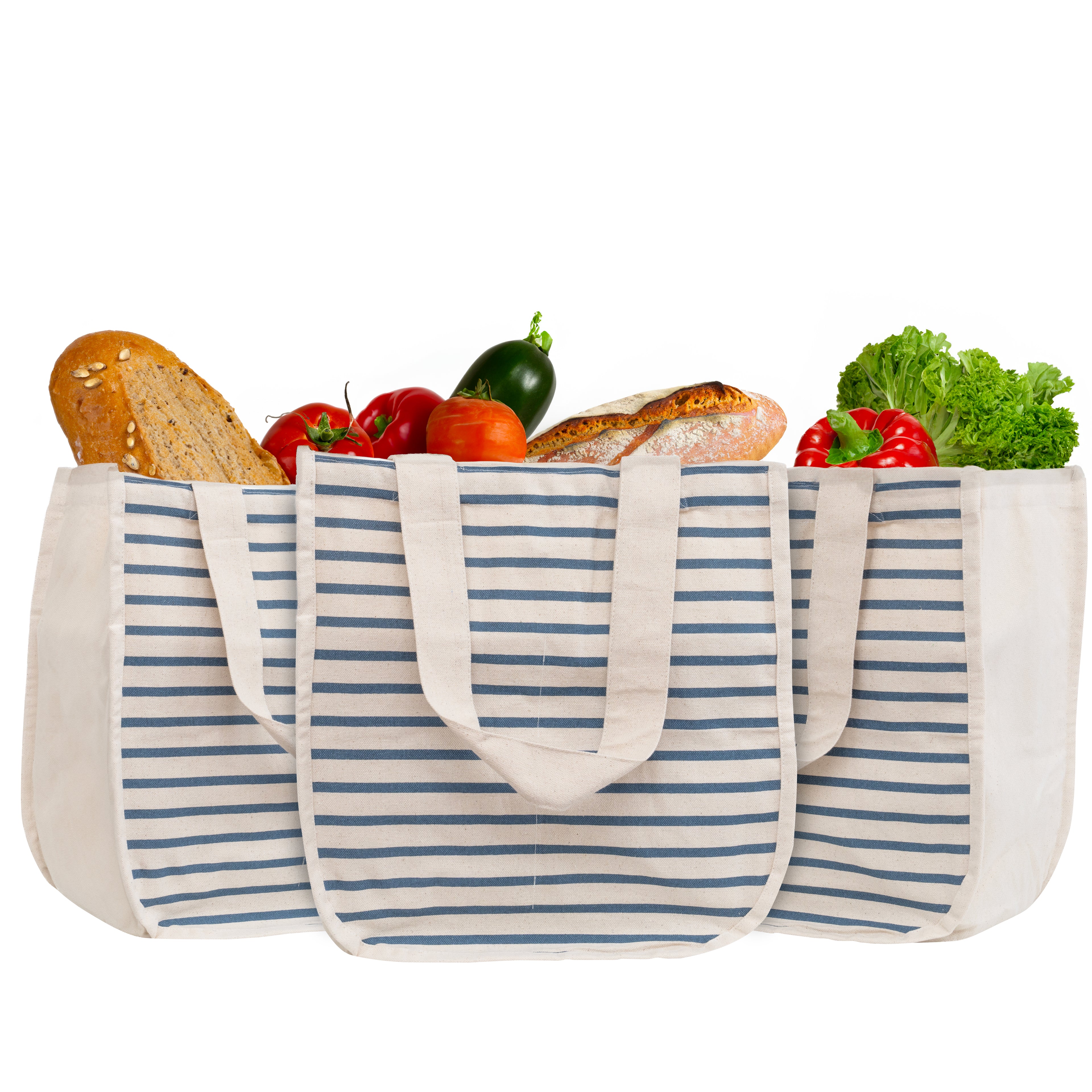 Canvas Grocery Tote Bags with Compartments